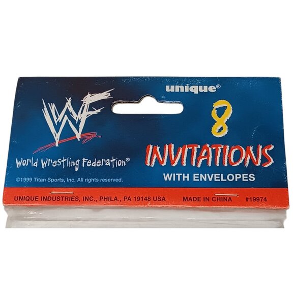 Vintage 1999 WWF 8 Invitations With Envelopes The Rock Stone Cold Undertaker - Picture 5 of 5